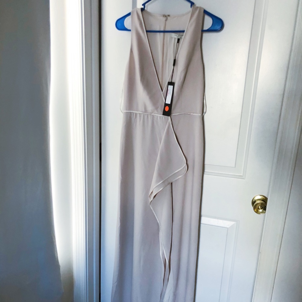 Halston Heritage Parchment floor length dress gown